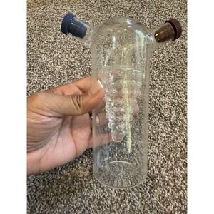 Oil & Vinegar Duet Mouth Blown Clear Glass Bottle‎ Carafe Grapes